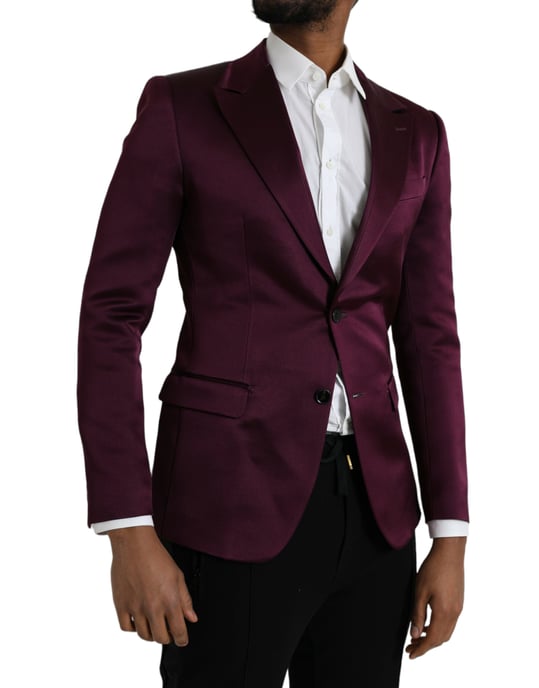 Burgunder Satinblazer Slim Fit - Image 2