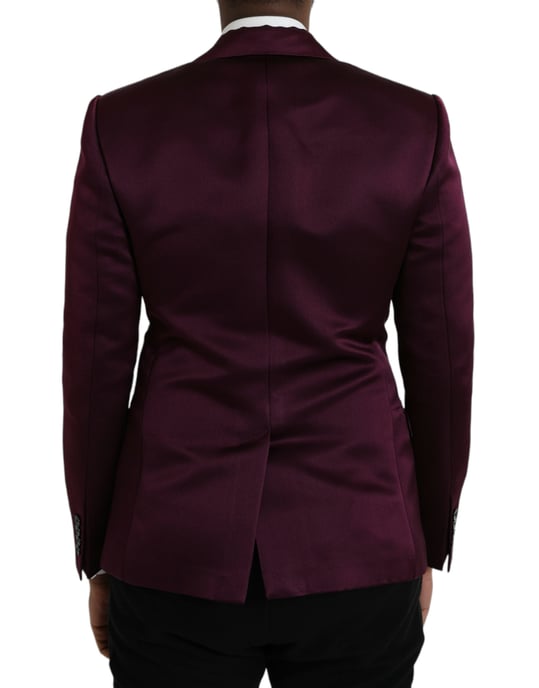 Burgunder Satinblazer Slim Fit - Image 3