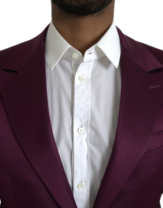 Burgunder Satinblazer Slim Fit - Image 4