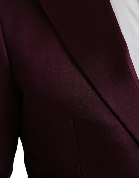 Burgunder Satinblazer Slim Fit - Image 5