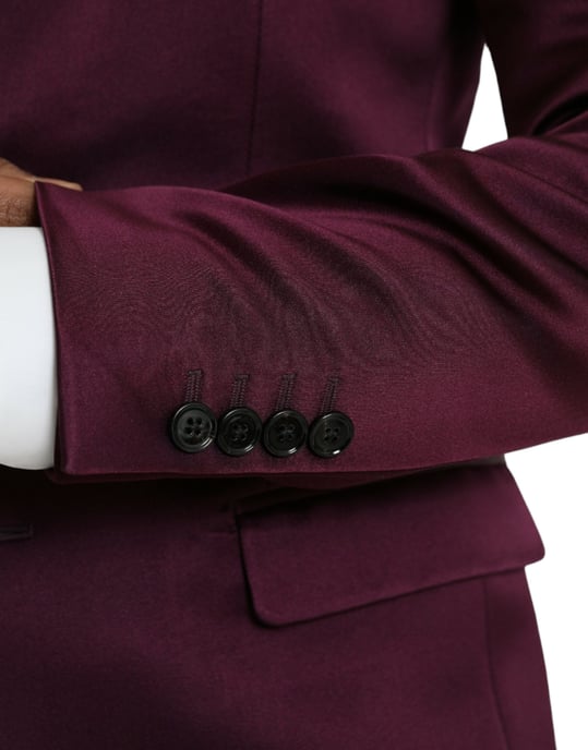 Burgunder Satinblazer Slim Fit - Image 6