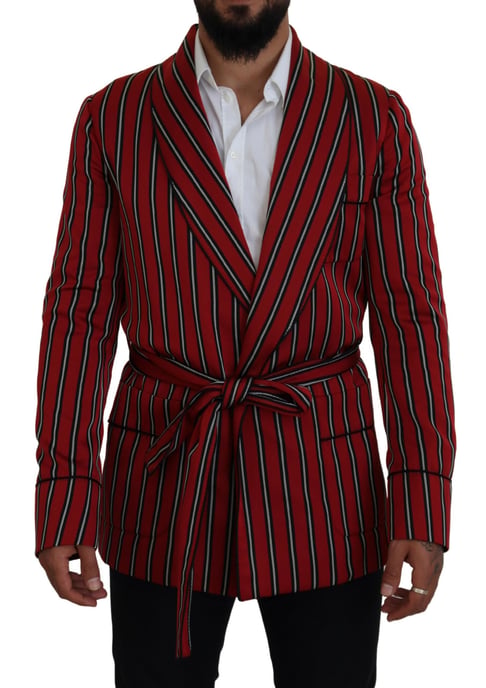 Gestreifter Schalkragen-Blazer - Image 1