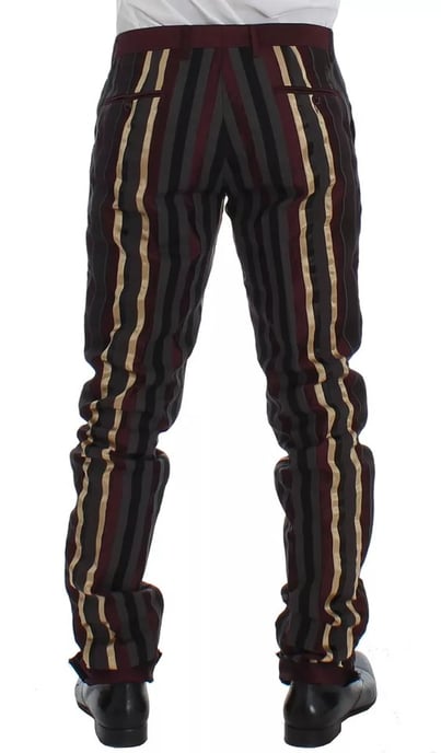 Gestreifter Anzug mit mehreren Farben, doppelt knopfgeschlossener Blazer - Image 5