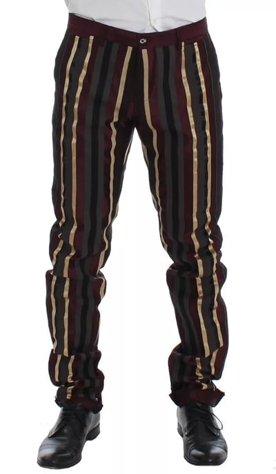 Gestreifter Anzug mit mehreren Farben, doppelt knopfgeschlossener Blazer - Image 6