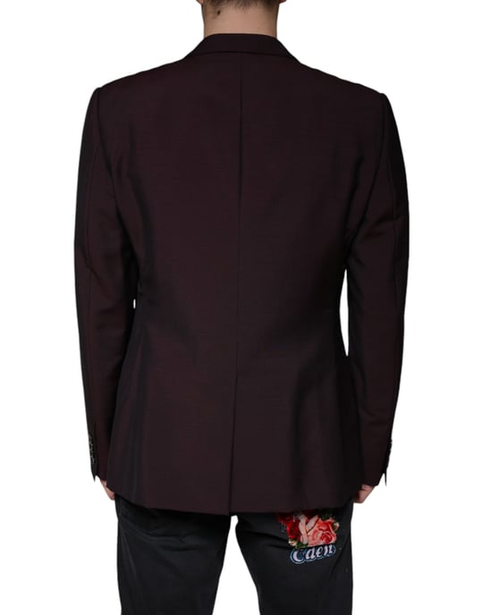Burgunderfarbener Slim Fit Blazer - Image 4