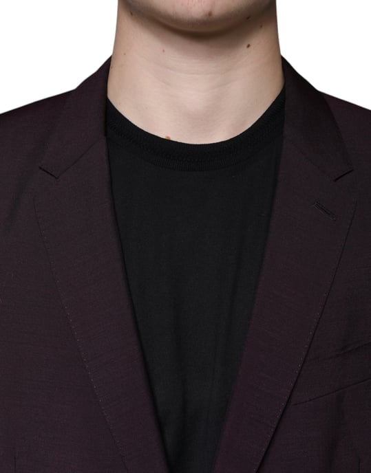 Burgunderfarbener Slim Fit Blazer - Image 5