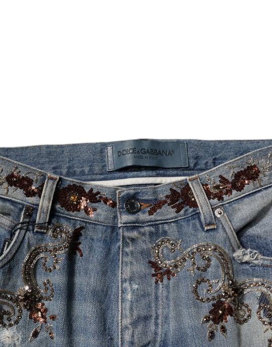 Gerade Jeans mit floralem Stickerei - Image 5