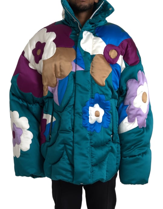 Blumenmuster Steppjacke im Oversize-Stil - Image 1