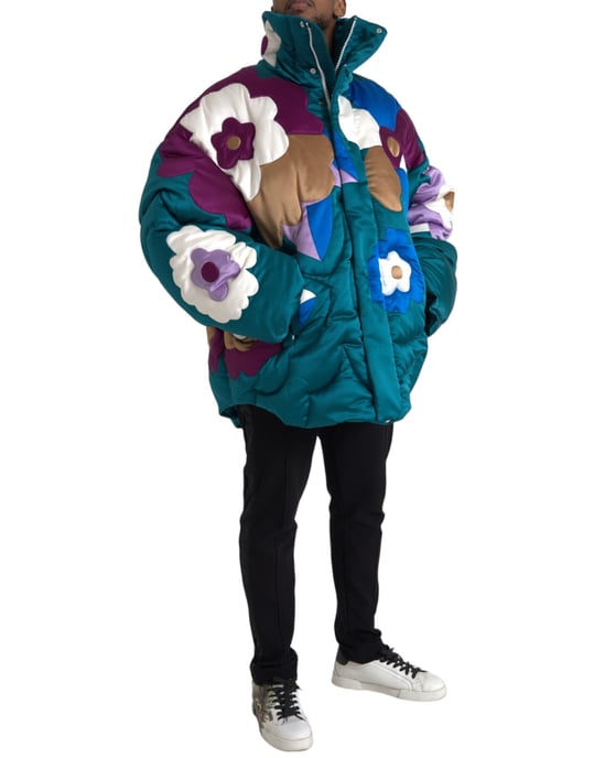 Blumenmuster Steppjacke im Oversize-Stil - Image 2