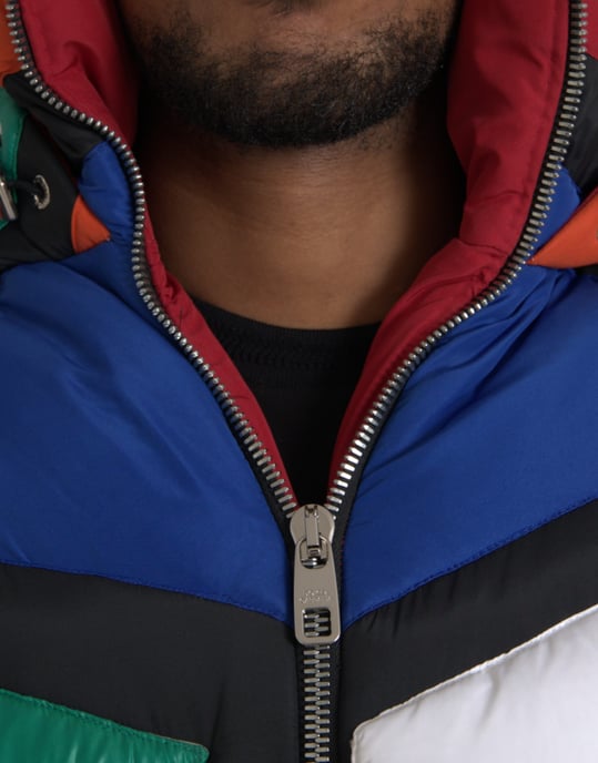 Geometrische Patchwork-Pufferjacke - Image 4