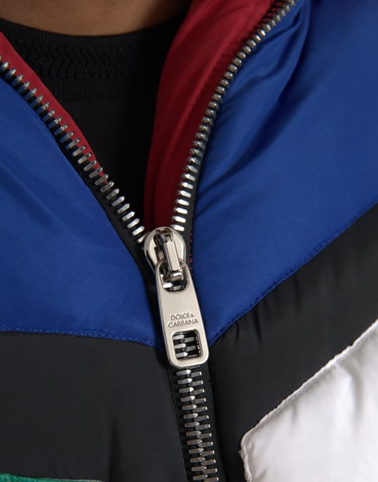 Geometrische Patchwork-Pufferjacke - Image 5