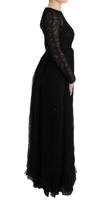 Spitzen-Maxikleid mit langen Ärmeln A-Linie - Image 4