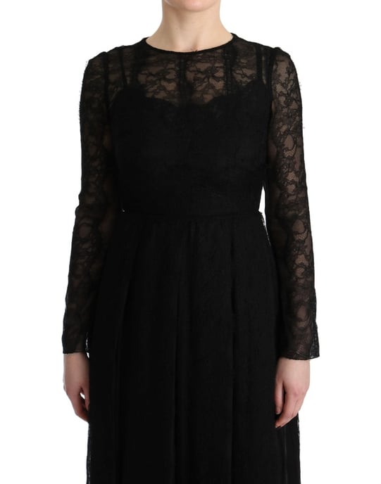 Spitzen-Maxikleid mit langen Ärmeln A-Linie - Image 5
