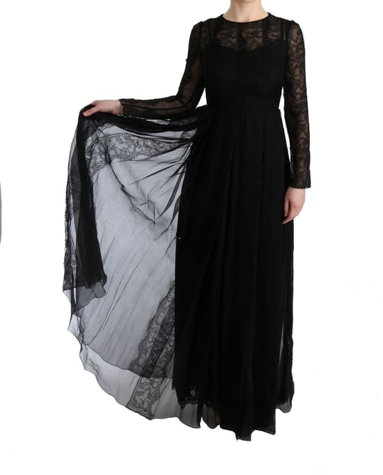 Spitzen-Maxikleid mit langen Ärmeln A-Linie - Image 6