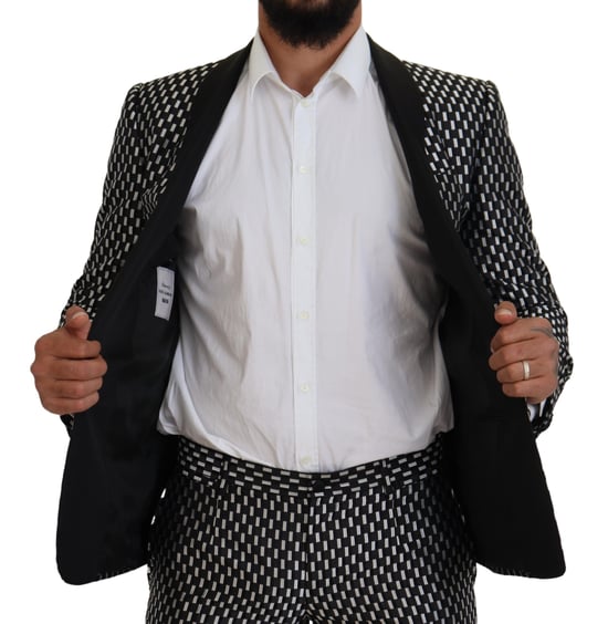 Geometrisches Muster Slimfit-Anzug - Image 6