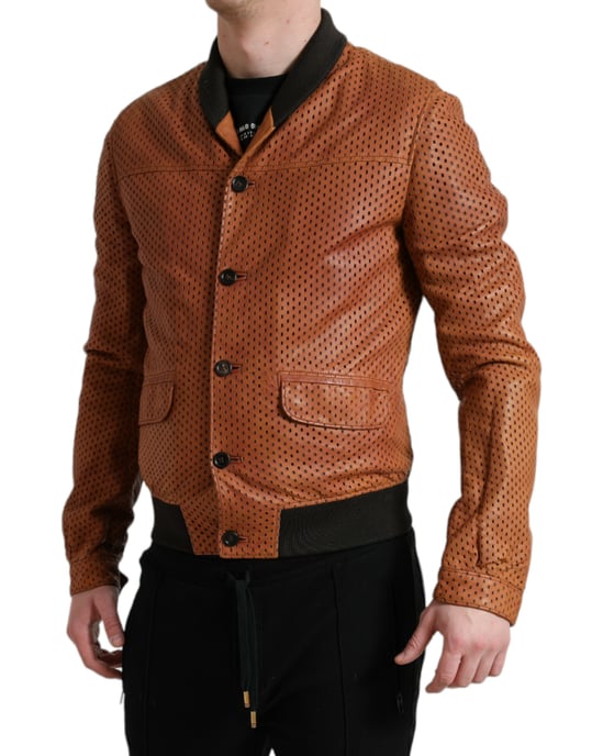 Perforierte Bomberlederjacke - Image 2