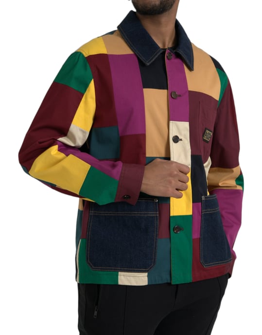 Mehrfarbige Patchwork-Jeansjacke - Image 2