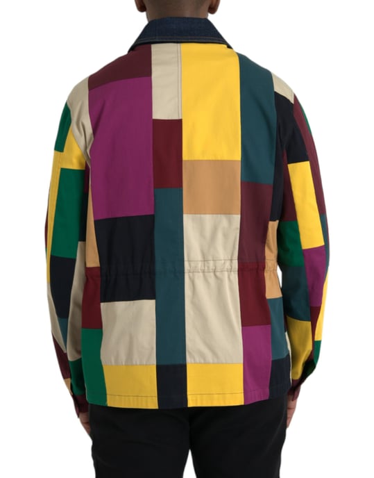 Mehrfarbige Patchwork-Jeansjacke - Image 3