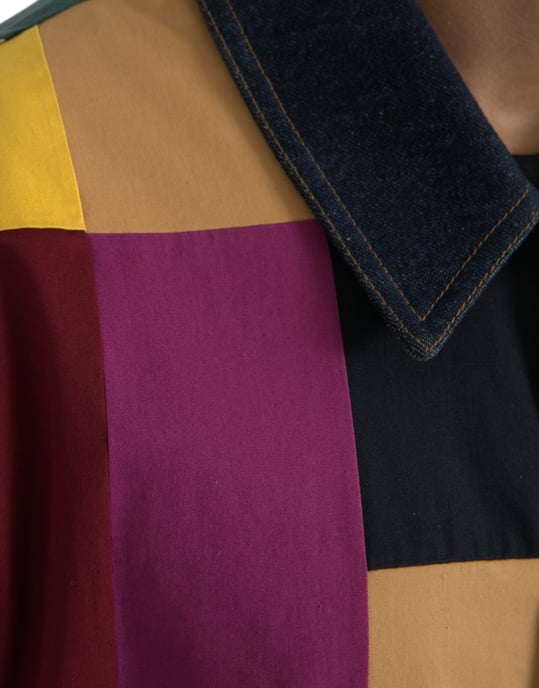 Mehrfarbige Patchwork-Jeansjacke - Image 6