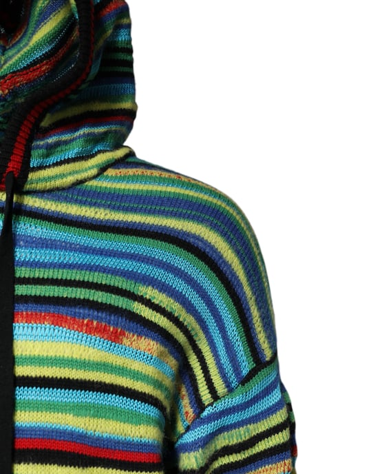 Gestreifter Strick-Hoodie-Pullover - Image 3