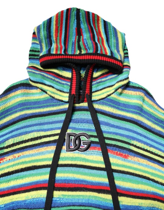 Gestreifter Strick-Hoodie-Pullover - Image 5