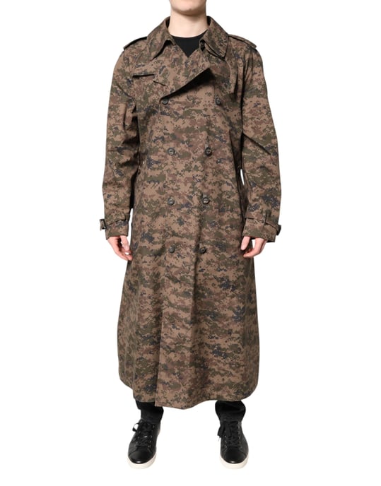 Lange Camouflage-Trenchcoat - Image 2