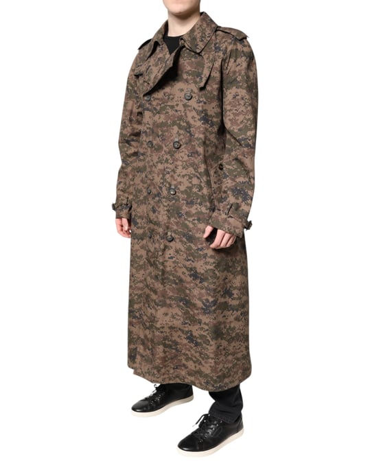 Lange Camouflage-Trenchcoat - Image 3