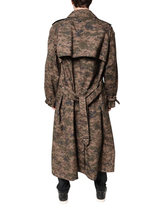 Lange Camouflage-Trenchcoat - Image 4