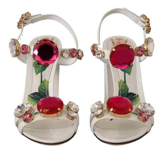 Dolce & Gabbana Verzierte Sandalen mit Absatz - Weiß - Image 3