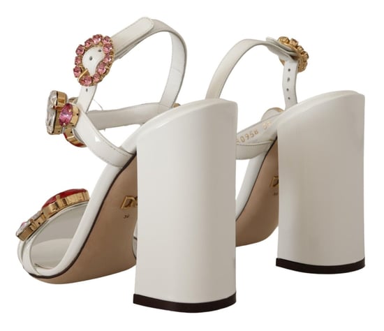 Dolce & Gabbana Verzierte Sandalen mit Absatz - Weiß - Image 4