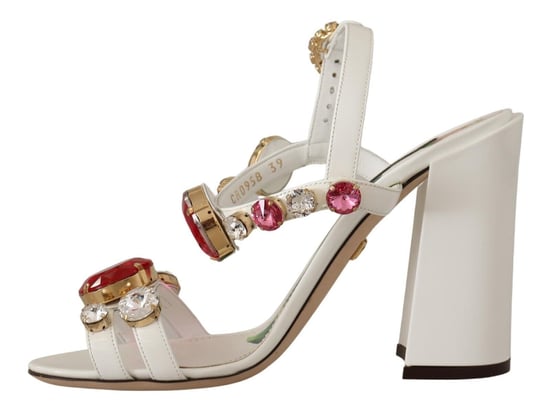 Dolce & Gabbana Verzierte Sandalen mit Absatz - Weiß - Image 5