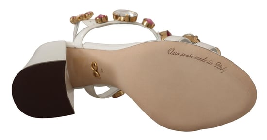 Dolce & Gabbana Verzierte Sandalen mit Absatz - Weiß - Image 6