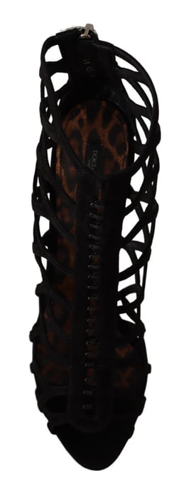 Käfig Sandalen Schwarze Wildlederabsätze - Image 6