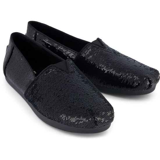 TOMS Alpargata Pailletten Textil Damen Schwarze Espadrilles - Image 3