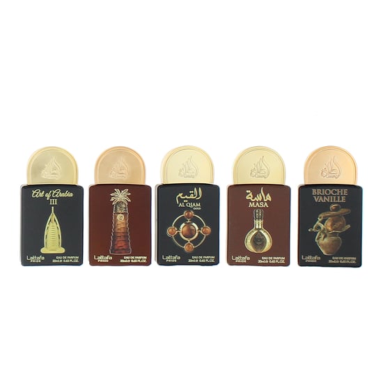 Lattafa Pride Art of Arabia III, Ajwaa, Al Qiam Gold, Masa, Brioche Vanilla Eau de Parfum 5 x 20ml - Image 2