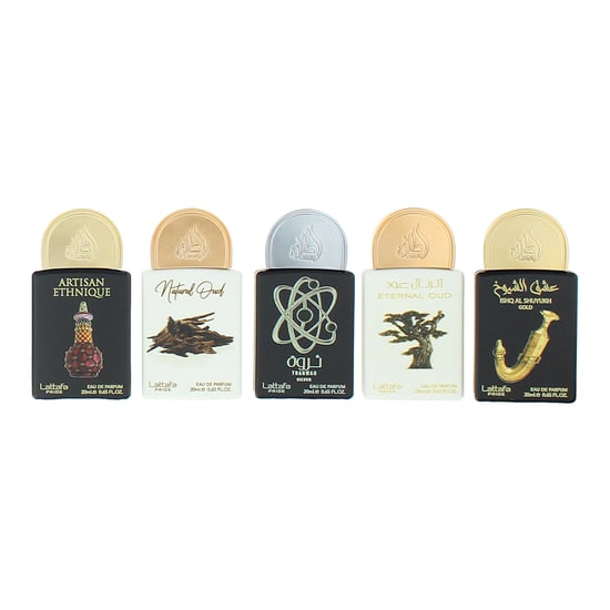 Lattafa Pride Artisan Ethnique, Natur-Oud, Tharwah Silber, Ewiger Oud, Ishq Al Shuyukh Gold Eau de Parfum 5 x 20 ml - Image 2