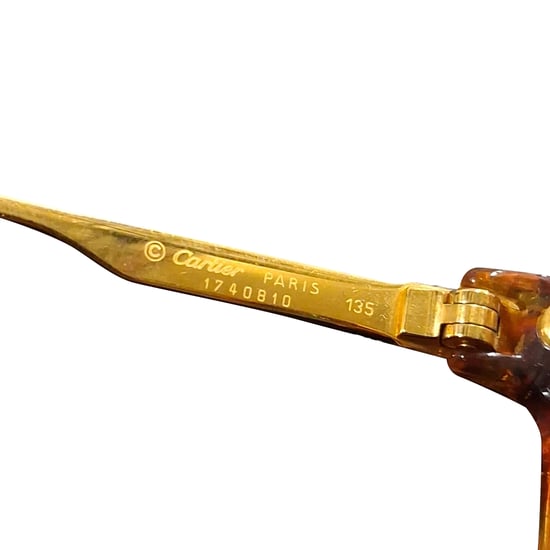 Cartier Paris Eclat Miel Dore vergoldete Sonnenbrille aus braunem Acetat - Image 6
