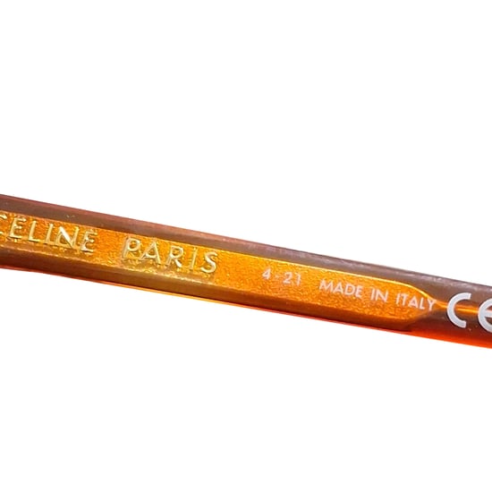 Celine Runde Sonnenbrille aus orangefarbenem Acetat - Image 6