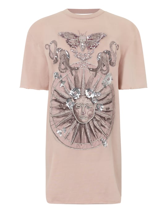 Open Back T-Shirt Dress Butterfly Tattoo - Image 1