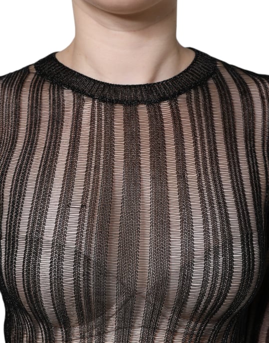 Metallic Strickoberteil mit langen Ärmeln - Image 5