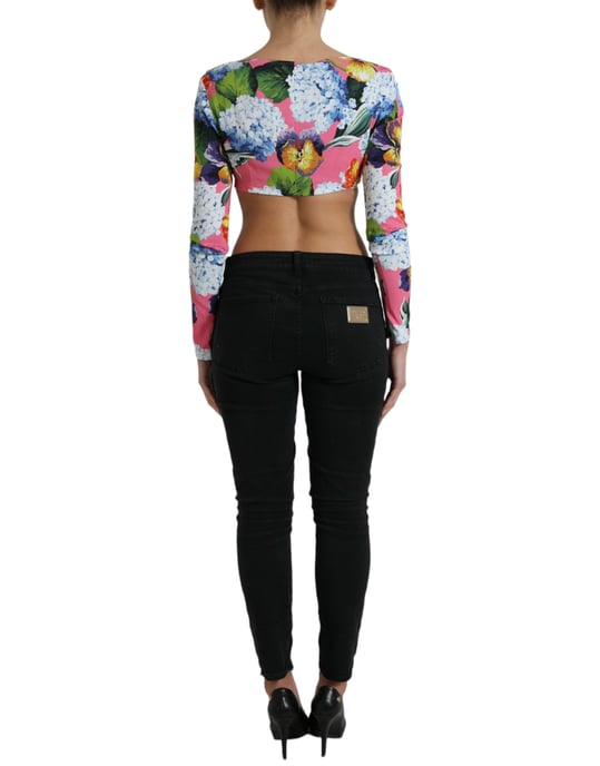 Blumiger Langarm-Crop-Top-Stil - Image 3