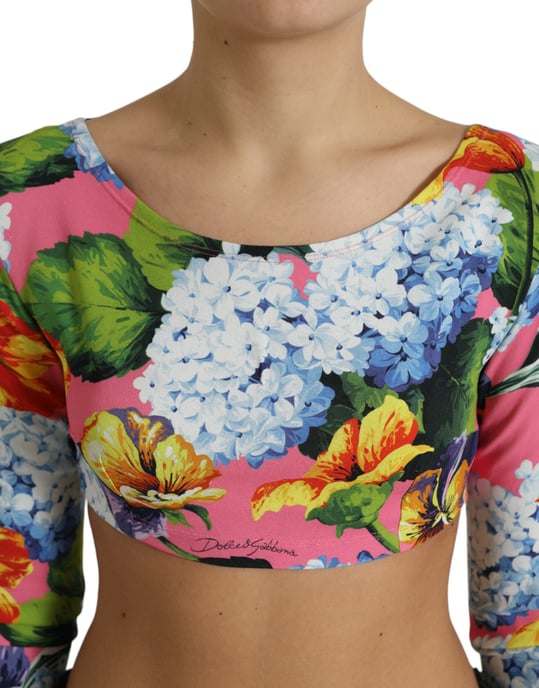 Blumiger Langarm-Crop-Top-Stil - Image 4