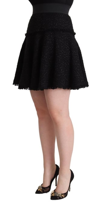 Tweed Minirock Schwarz A-Linie - Image 2