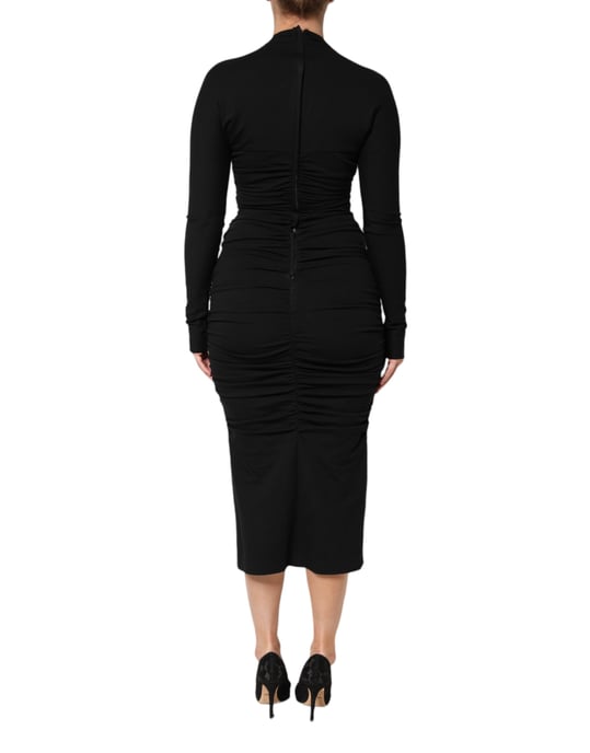 Raffinierte Midi-Kleid mit Schlüsselloch-Ausschnitt - Image 4