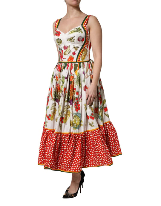 Gemustertes Rüschenshirt-Midi-Kleid - Image 3