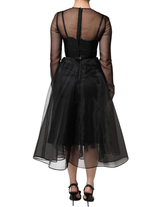 Schwarzes Aline-Midi-Kleid - Image 4