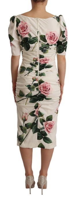 Dolce Gabbana Rosendruck Midi Kleid - Image 4