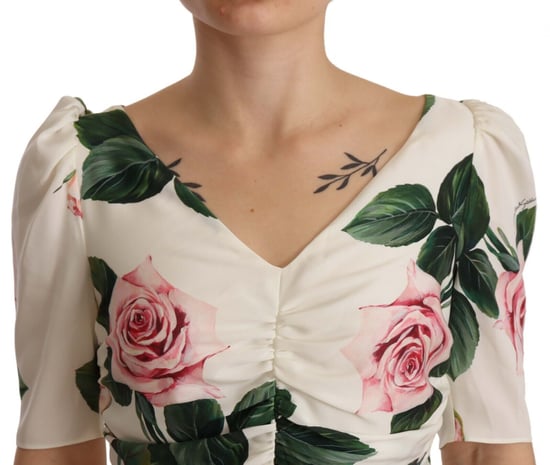 Dolce Gabbana Rosendruck Midi Kleid - Image 5