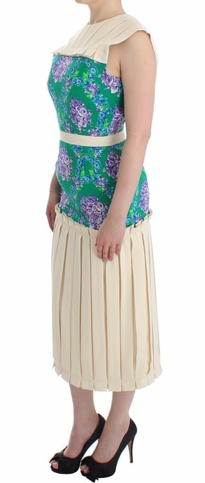 Blumenmuster Falten Midi Kleid - Image 2