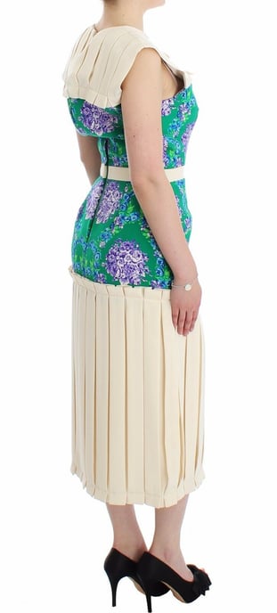 Blumenmuster Falten Midi Kleid - Image 4